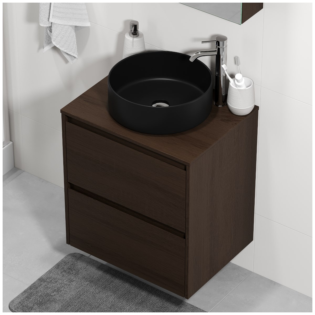 Badrumsmöbel Lysvik Ovanpåliggande Valnöt