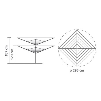 Torkvinda Lift-o-matic 60m+jordspik+skyddsöverdrag Metallic