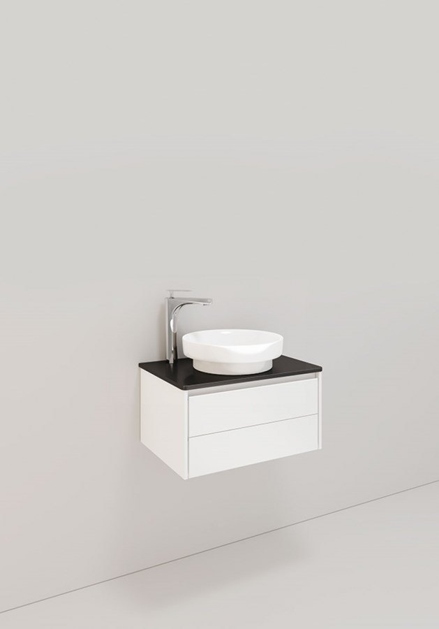 Badrumsmöbel Lifestyle Lc 8 Med 2 Lådor Peak Handfat 60cm, Vit