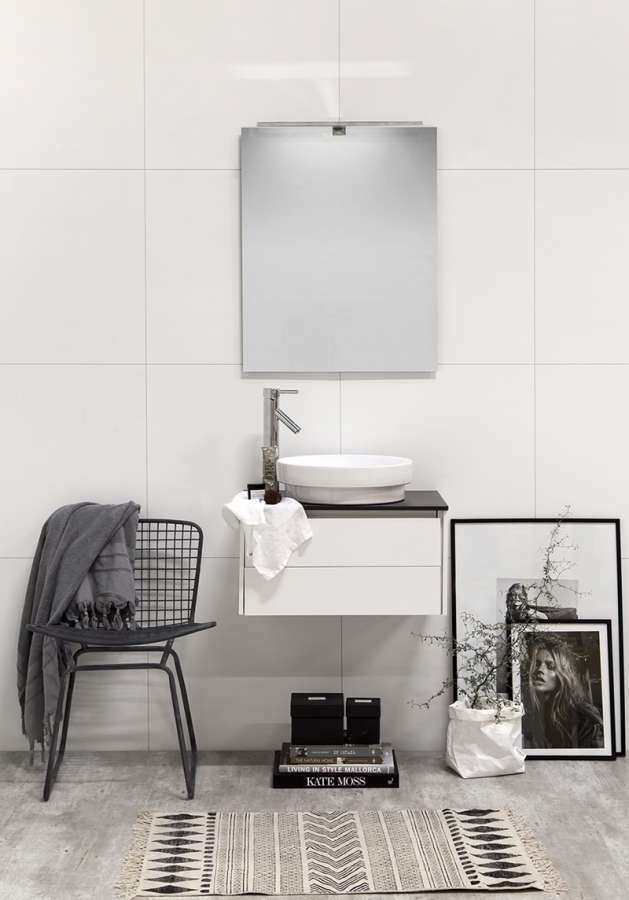 Badrumsmöbel Lifestyle Lc 8 Med 2 Lådor Peak Handfat 60cm, Vit