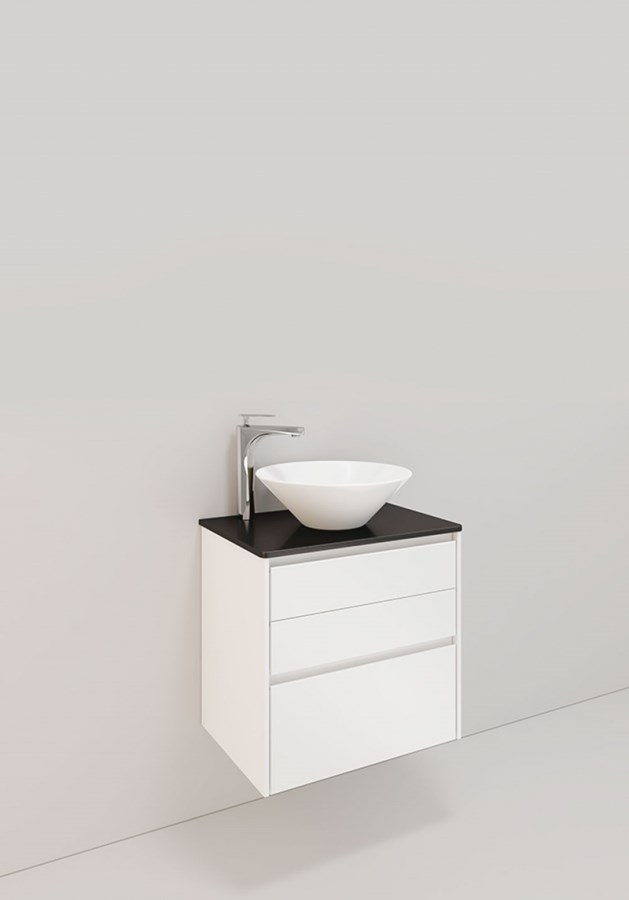 Badrumsmöbel Lifestyle Lc 15 Med 3 Lådor Loop Handfat 60cm, Vit