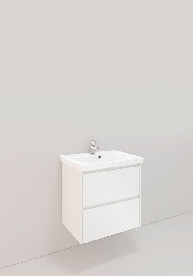 Badrumsmöbel Lifestyle Lc 10 Med 2 Lådor Högt Handfat 60cm, Vit