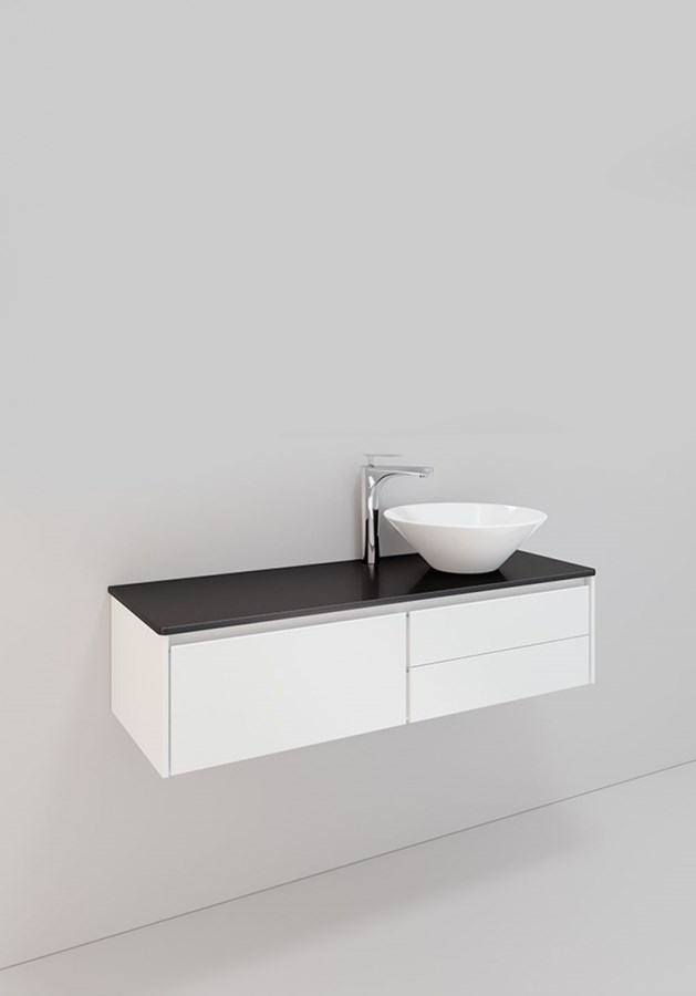 Badrumsmöbel Lifestyle Lc 89 Höger Med 3 Lådor Loop Handfat 120cm, Vit, Höger