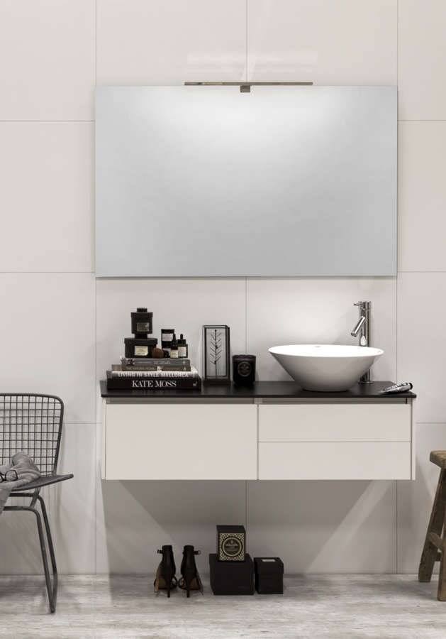 Badrumsmöbel Lifestyle Lc 89 Höger Med 3 Lådor Loop Handfat 120cm, Vit, Höger