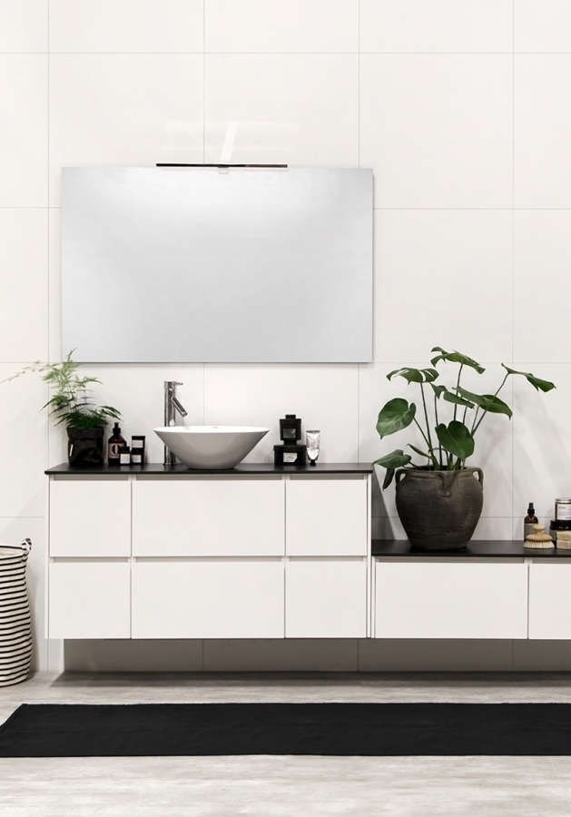 Badrumsmöbel Lifestyle Lc 135 Med 6 Lådor Loop Handfat 120cm, Vit