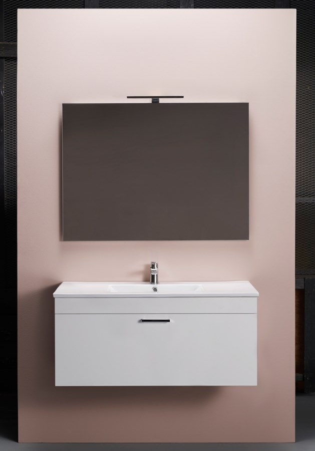 Badrumsmöbelpaket Go Med Spegel 100cm, Vit