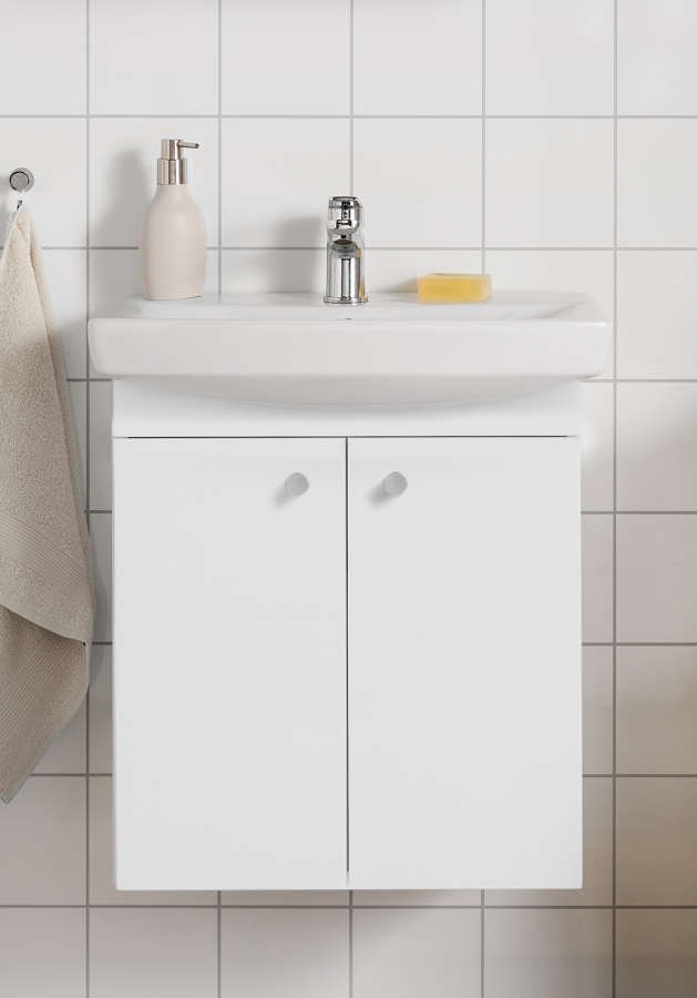 Badrumsmöbel Life Med Luckor 60cm, Vit