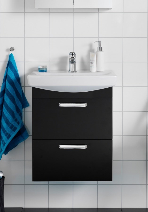 Badrumsmöbel Life Med Lådor 70cm, Svart