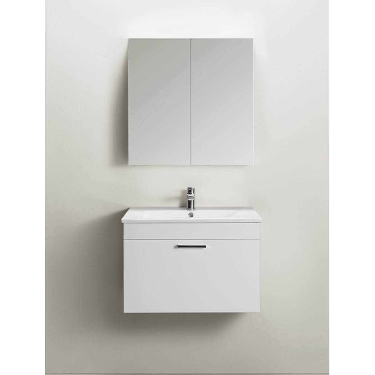 Badrumsmöbelpaket Go Med Spegelskåp 60cm, Vit