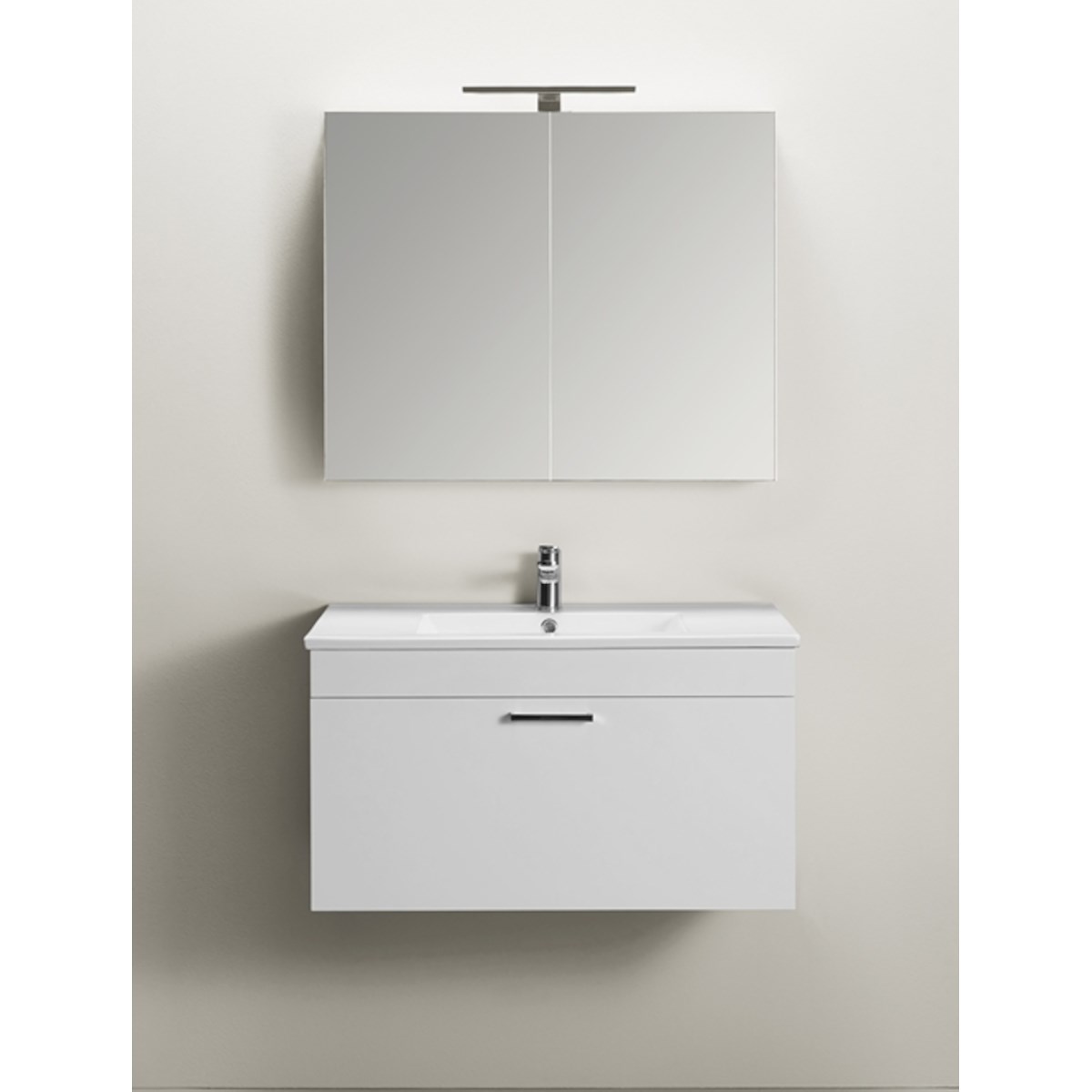 Badrumsmöbelpaket Go Med Spegelskåp 80cm, Vit