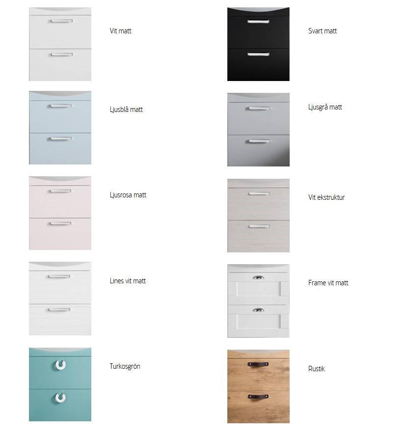 Badrumsmöbel Life Med Spegelskåp 50cm, Matt, Svart