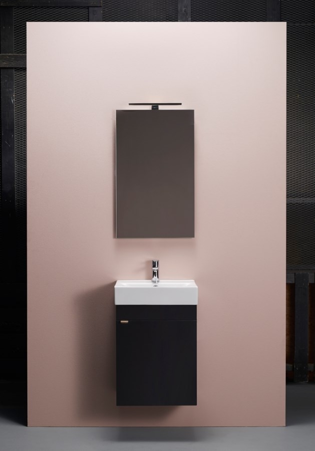 Badrumsmöbelpaket Go Med Spegelskåp 45cm, Svart