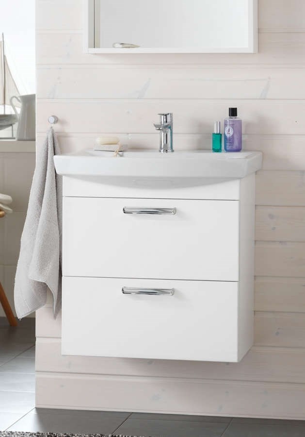 Badrumsmöbel Life Med Lådor 50cm, Matt, Vit