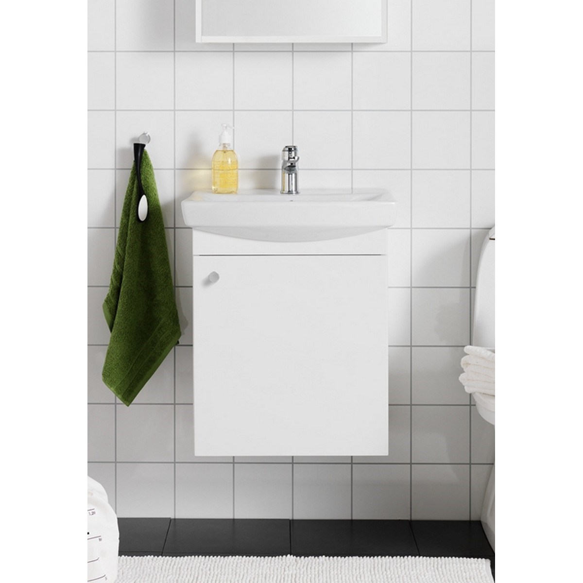 Badrumsmöbel Life Med Lucka 50cm, Vit