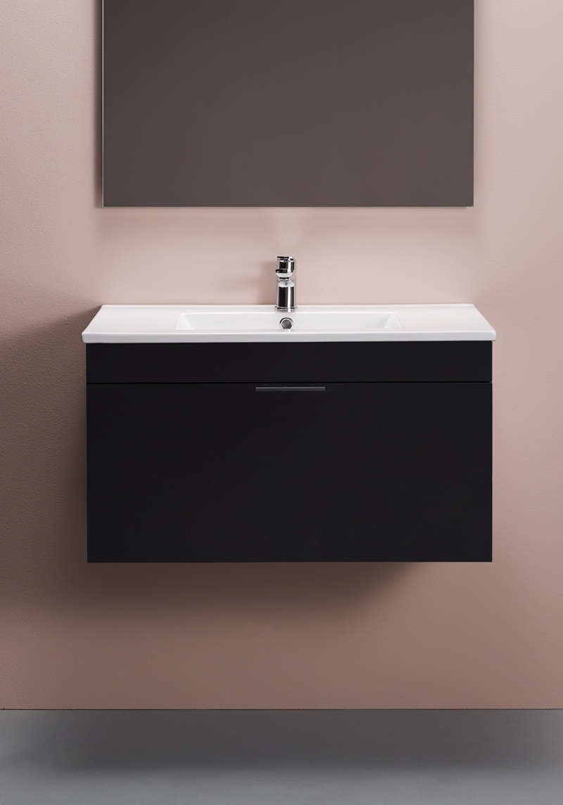 Badrumsmöbel Go Med 1 Låda 80cm, Svart