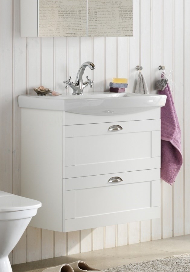 Badrumsmöbel Life Med Lådor 70cm, Vit, Frame