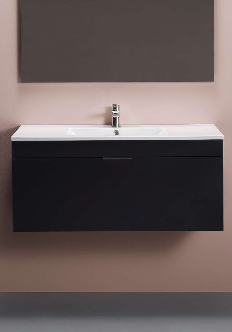 Badrumsmöbel Go Med 1 Låda 100cm, Svart