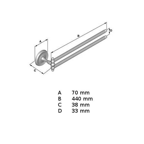 Handdukshängare Villa 440mm, Krom