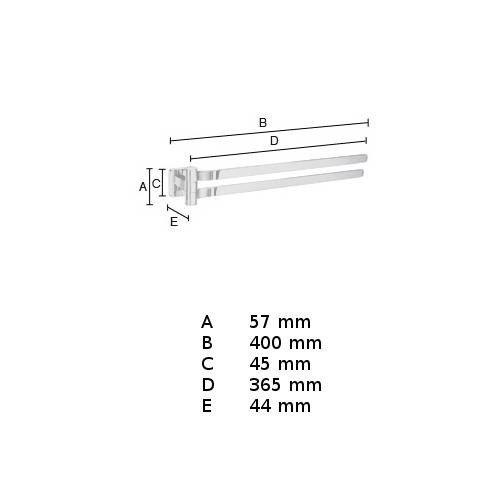 Handdukshängare Ice 400mm, Krom