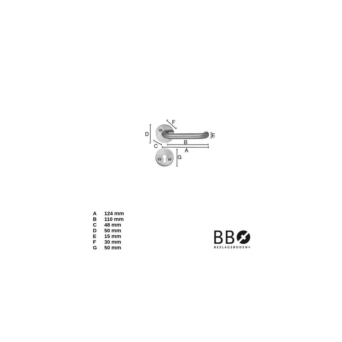 Innerdörrhandtag Spar B278ns Krom