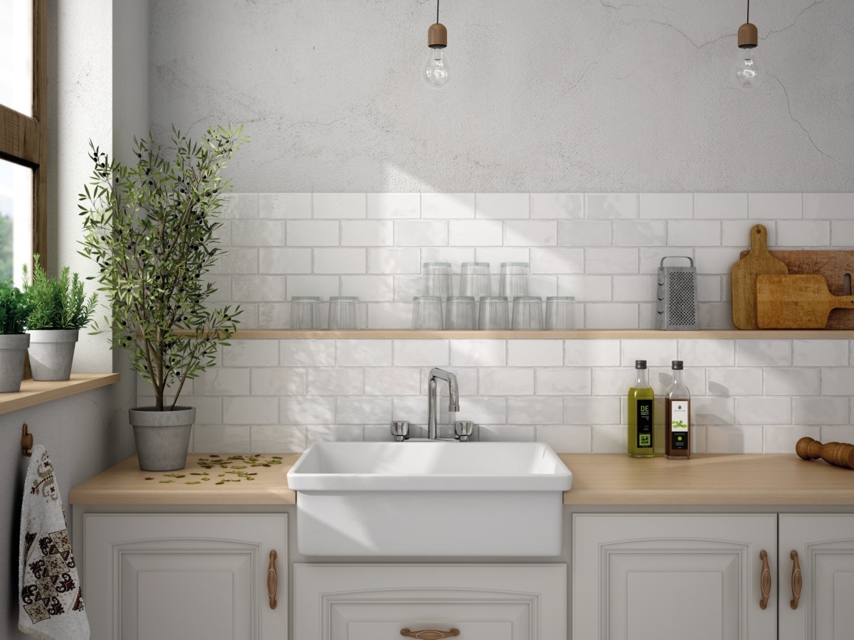 Kakel Masia Vit, 7.5x15cm, Blank