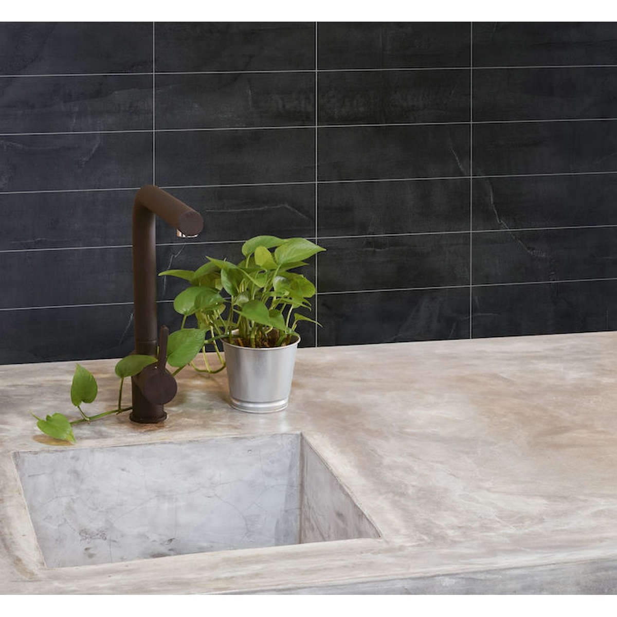 Väggskiva Kalk 10x30 Svart, 1200x600x22mm