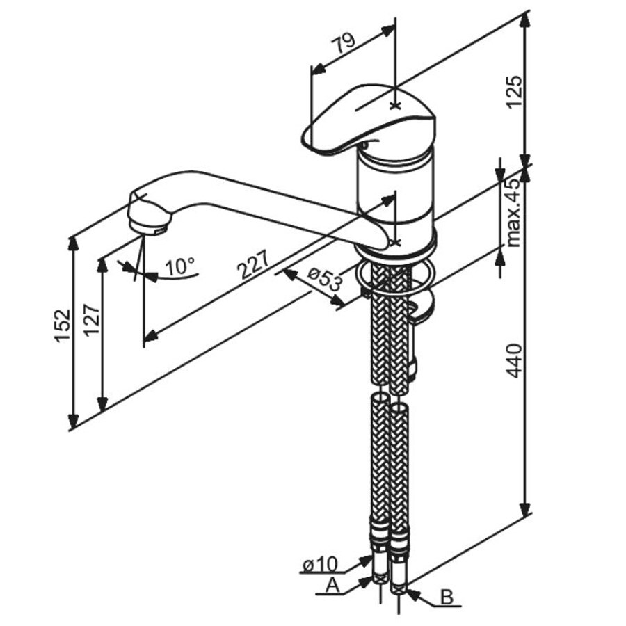Köksblandare Space Utan Diskmaskinsavstäning Krom