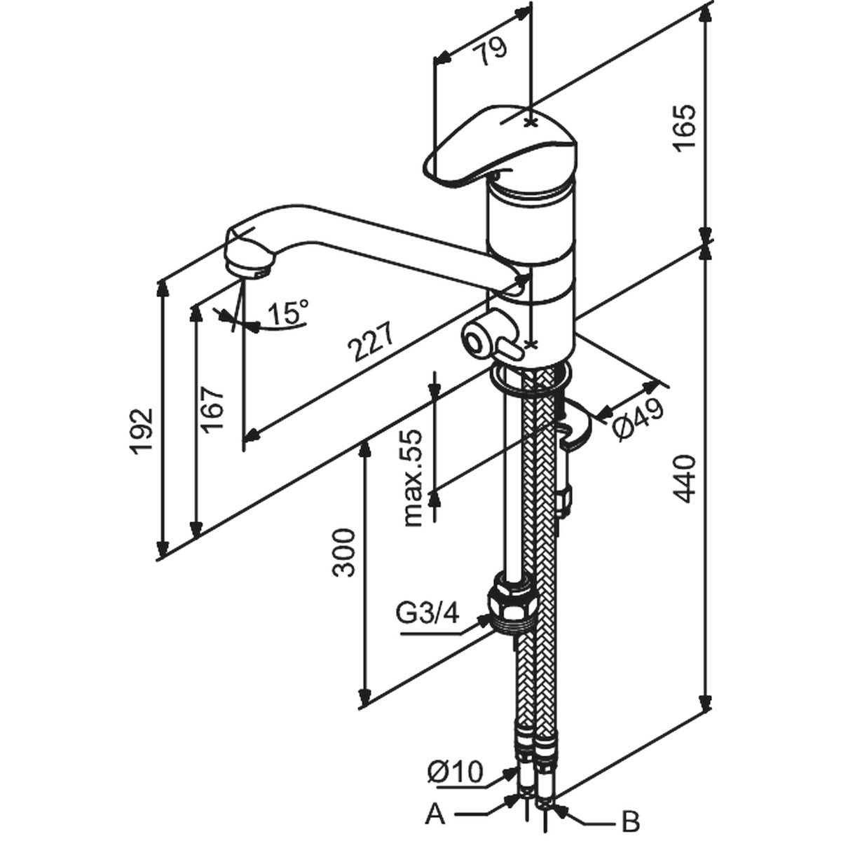 Köksblandare Space Med Diskmaskinsavstäning Krom