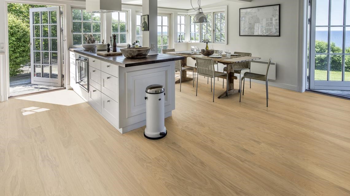 Fanérgolv Life Light Suede 1-stav, Ek, Mattlack