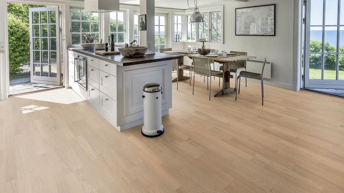 Fanérgolv Life Whole Grain 2-stav, Ek, Mattlack