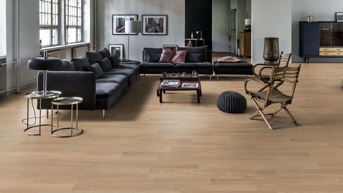 Fanérgolv Life Whole Grain 2-stav, Ek, Mattlack