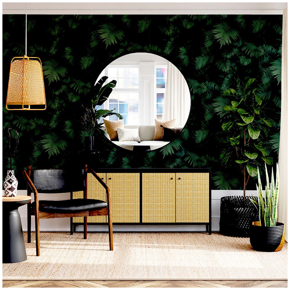 Tapet Fantasia III Fern Wall Green 907601
