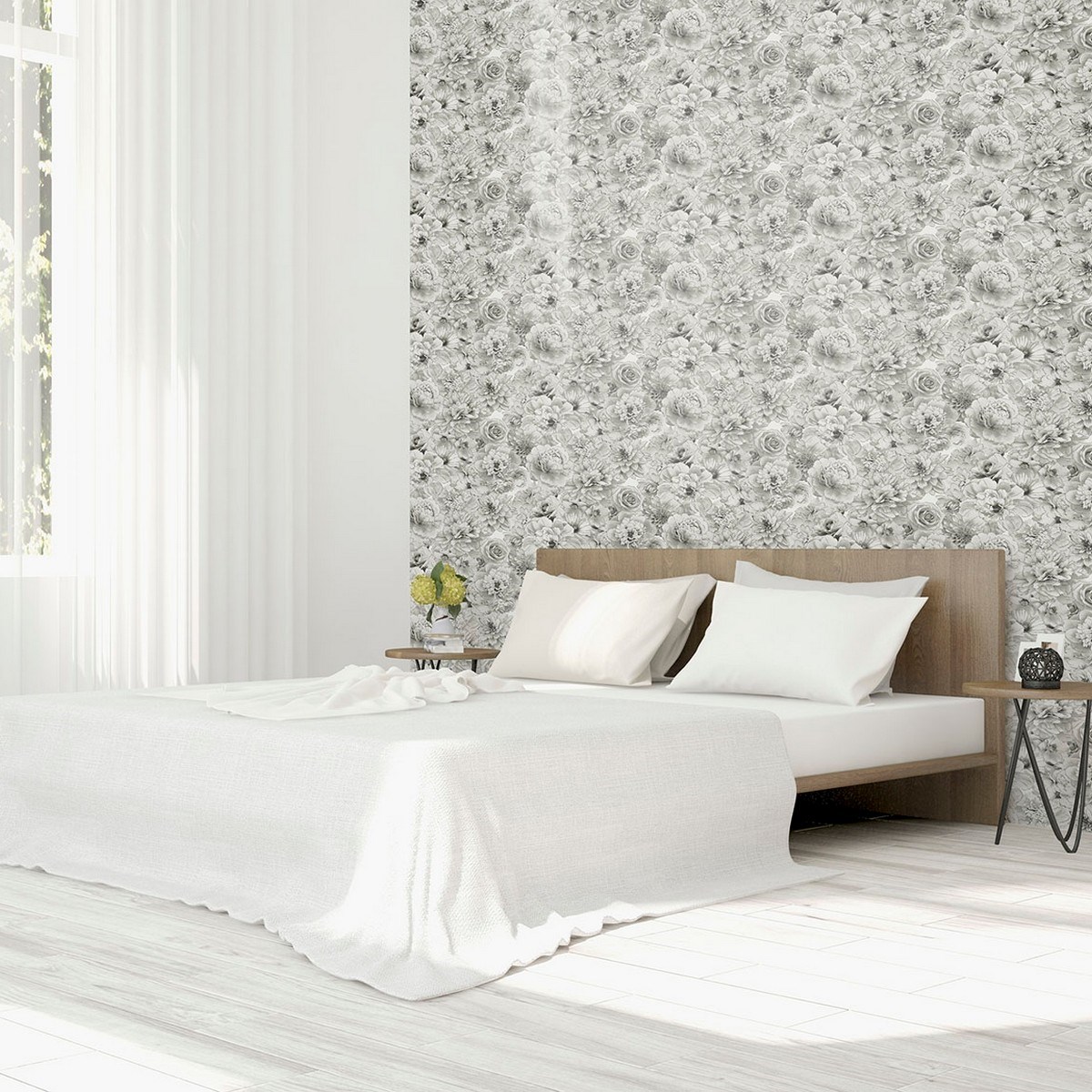 Tapet Fantasia III Glitter Bloom Silver 692803