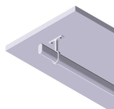 Mittfäste för Klädstång Silver