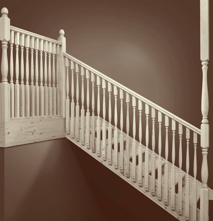 Räckespelare Obehandlad, 4-pack Furu, Obehandlad