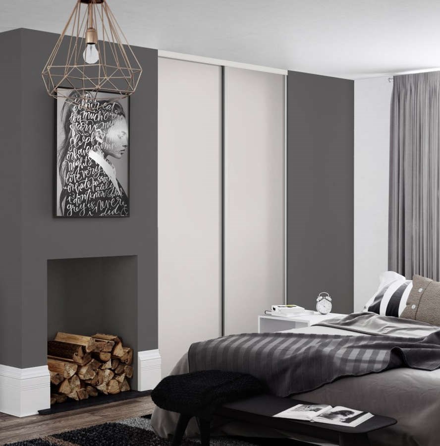 Skjutdörr Twinpak Fsc Vit, Stål, 1200x2318mm