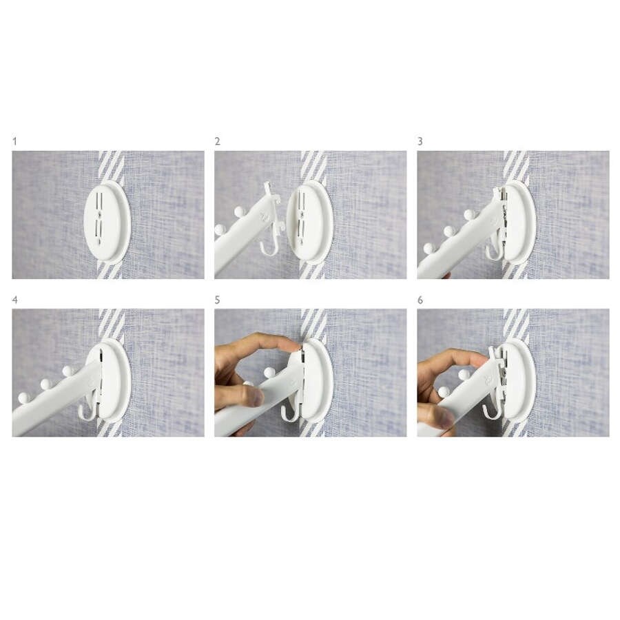 Väggfäste Singel Rund Vit, Stål