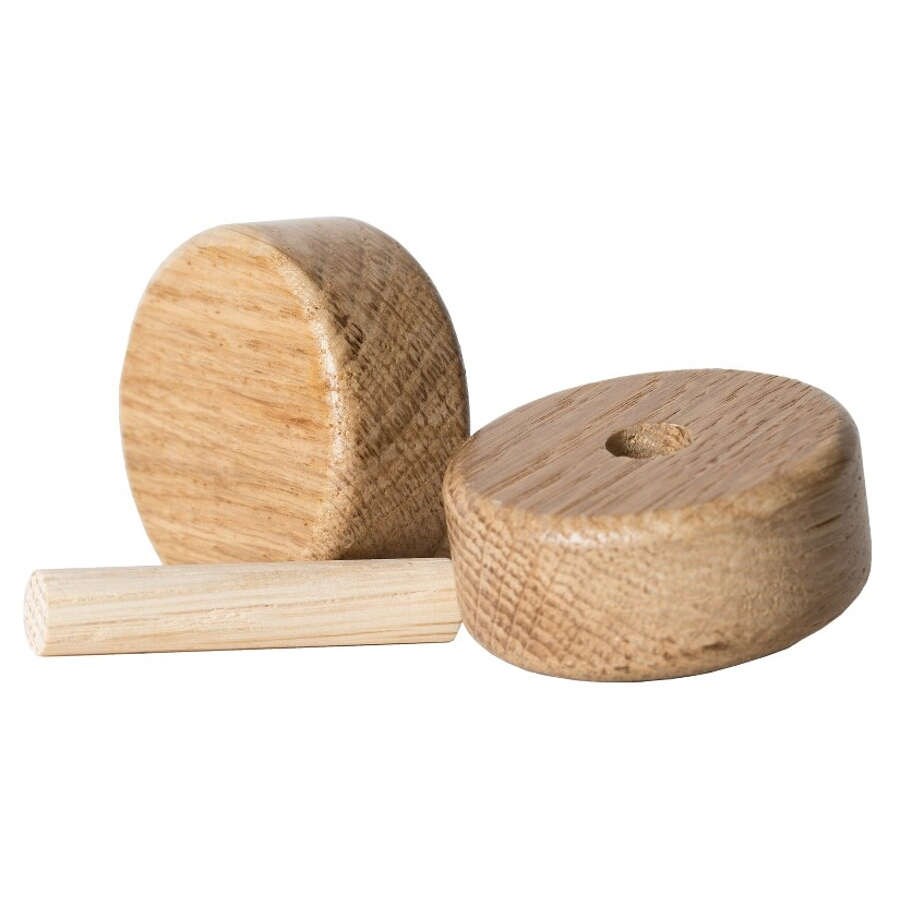 Ändknopp Massiv Mattlack Ek