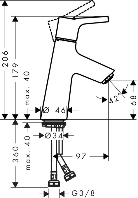 Tvättställsblandare Talis S 80 Med Push Open Ventil Krom