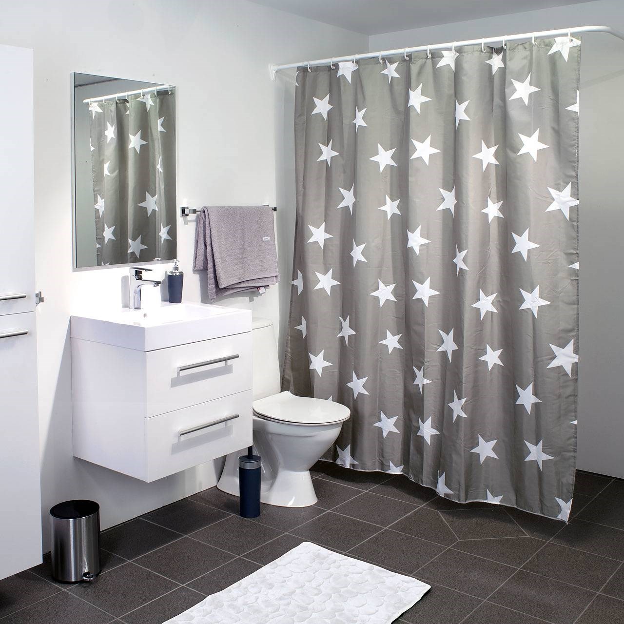 Duschdraperi Vita Stjärnor 1800mm