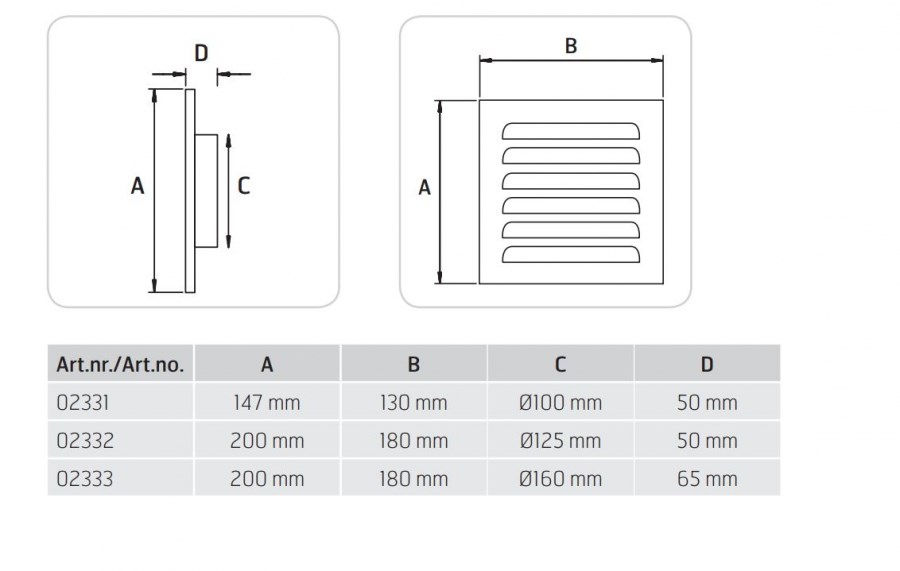 Ventilationsgaller Med Nippel 4x4" Stål, 100mm