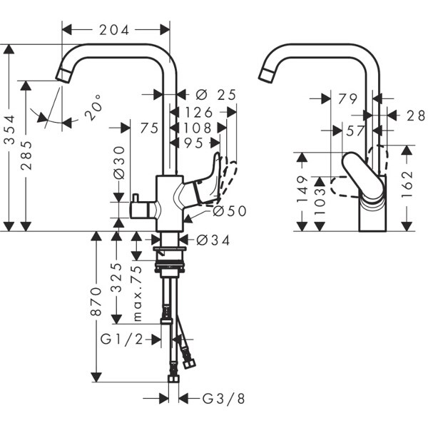 Köksblandare Ecos L Med Diskmaskinsavstängning