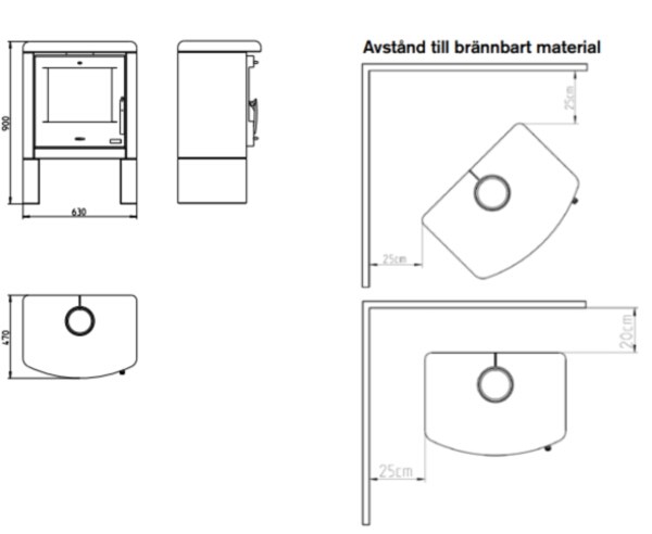 Braskamin Sigtuna Domino 7000 W