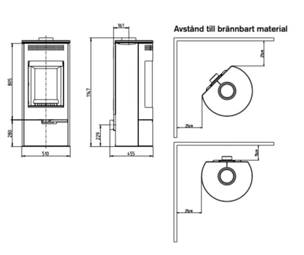 Braskamin Andorra Grå, 8000 W