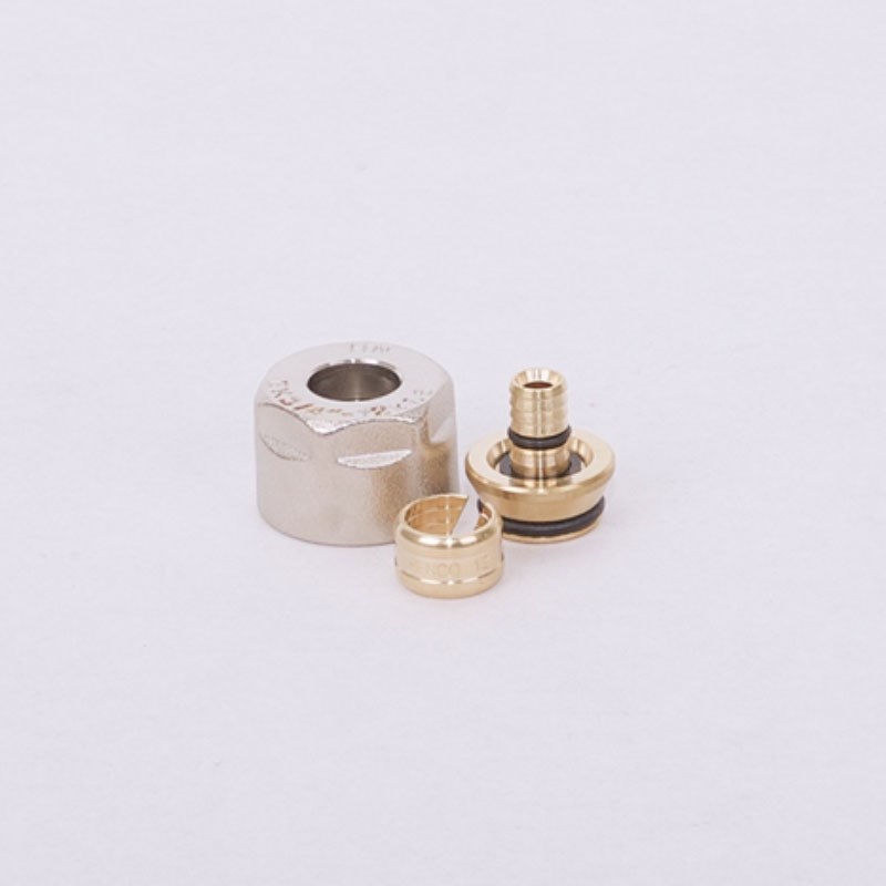 Anslutningskoppling 12x1.6mm 3/4" Alu/pex Stödhylsa O-ring