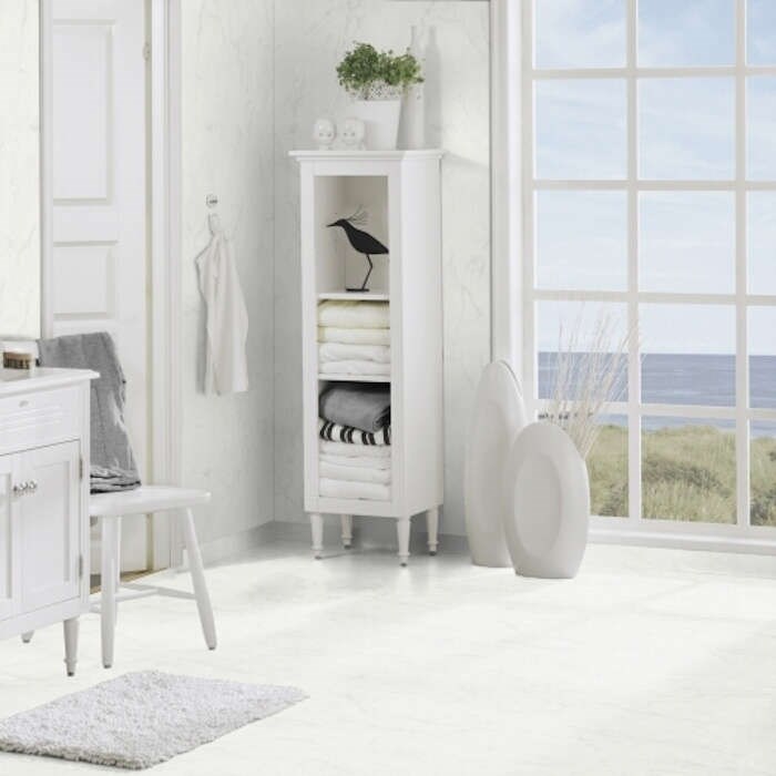 Våtrumsgolv Aquarelle Marble Carrare White 200cm, Grå