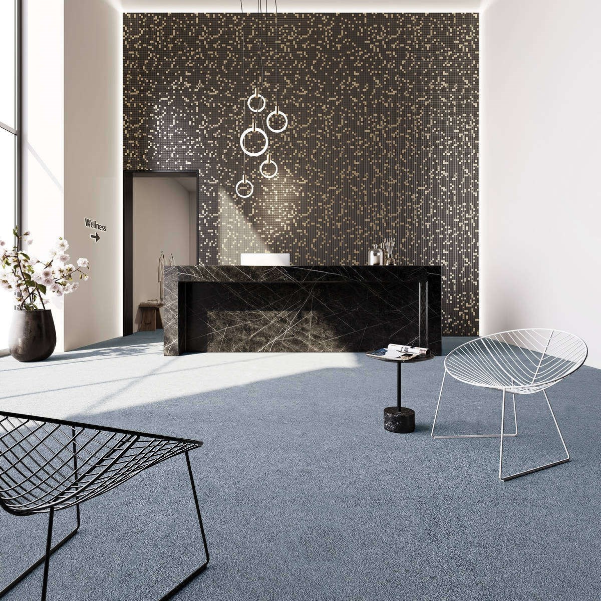 Heltäckningsmatta City Life Resista 70 400cm, Blå