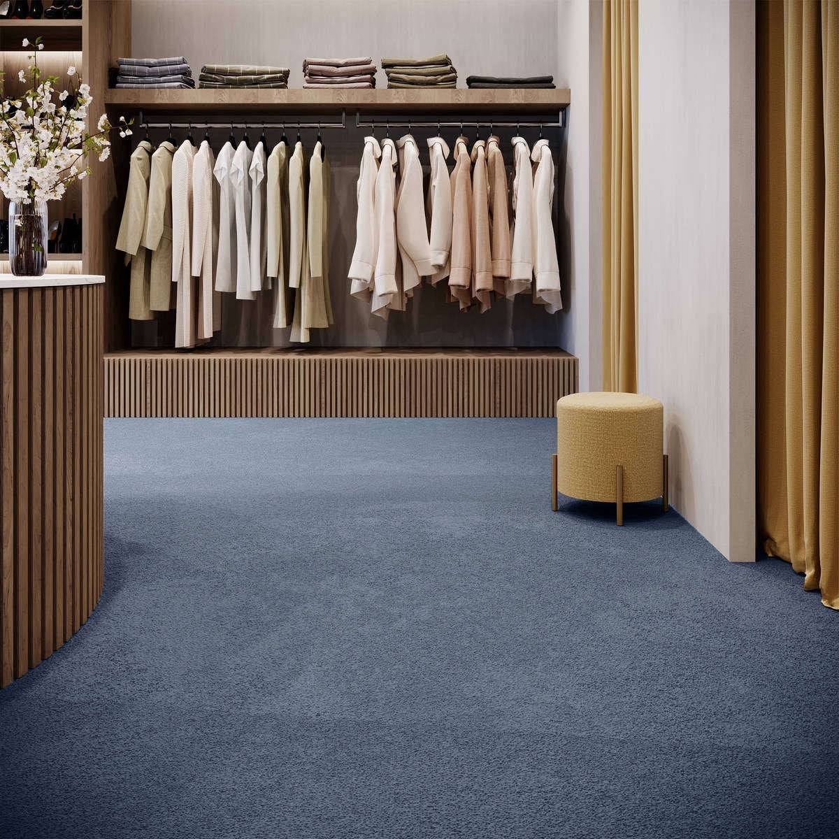 Heltäckningsmatta City Life Prima 74 400cm, Blå