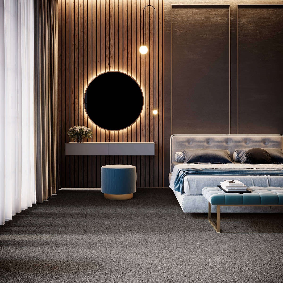 Heltäckningsmatta Classic Life Energia 95 400cm, Grå