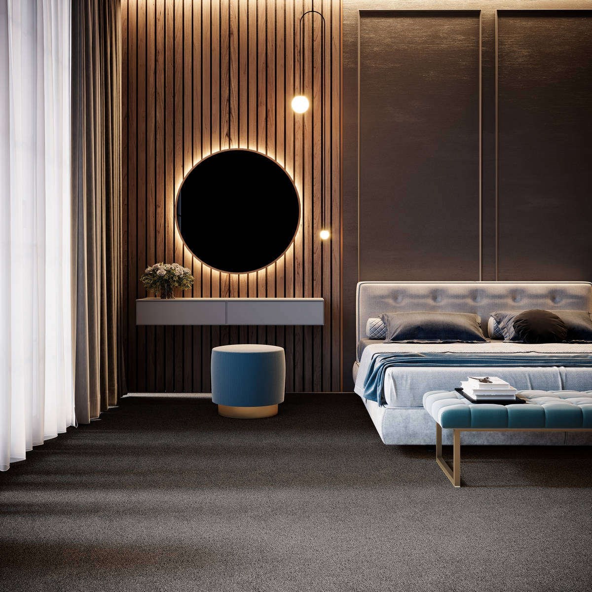 Heltäckningsmatta City Life Energia 97 400cm, Grå